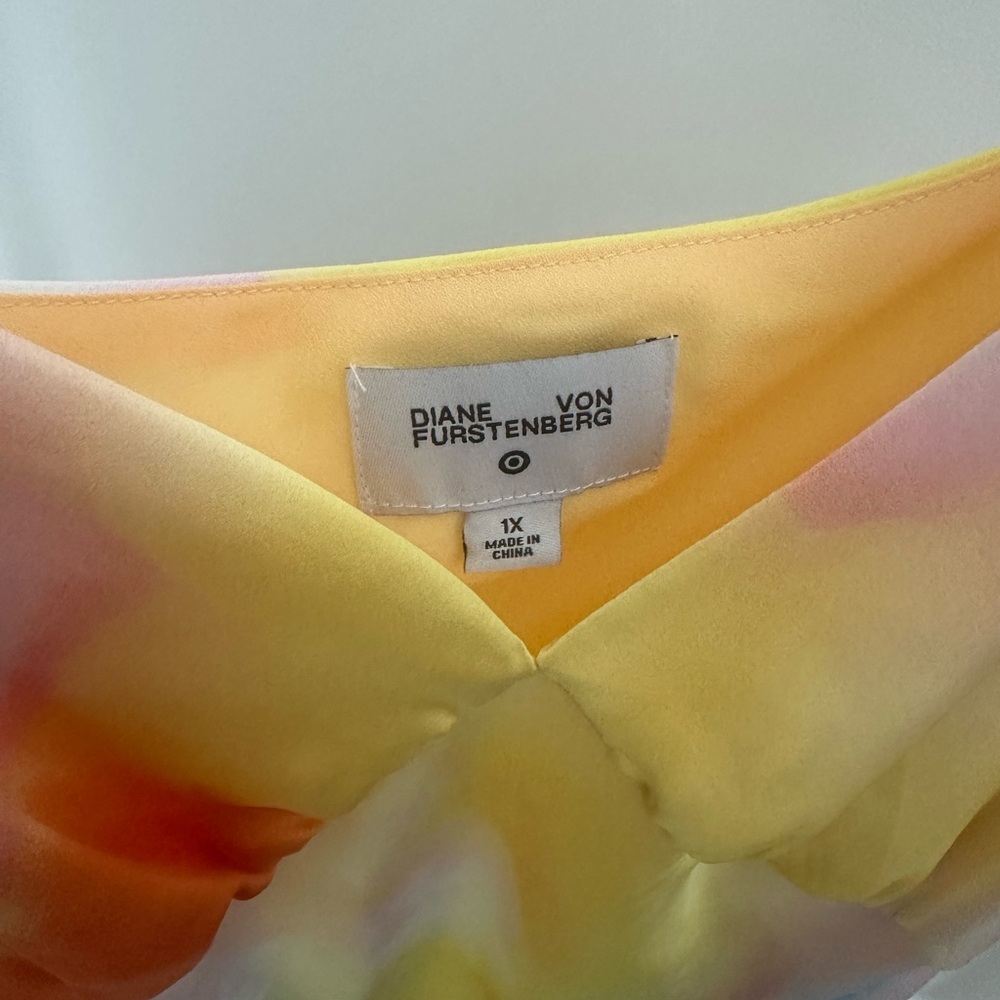 NWT | Diane Von Furstenberg X Target Satin Sunset Slip Dress | 1X | Multi Color - Picture 3 of 3